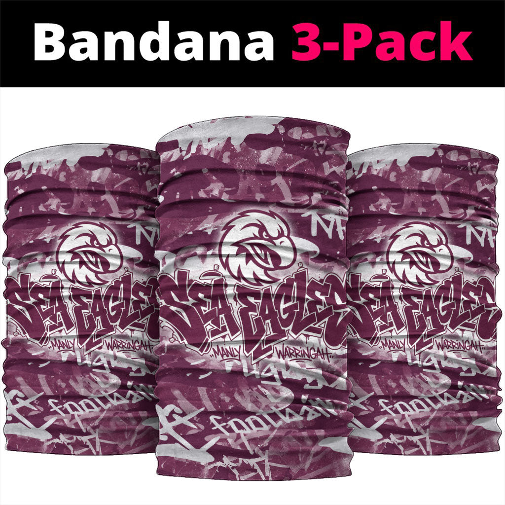 Manly Warringah Sea Eagles Rugby Neck Gaiter Graffiti Typography Urban Camo Abstract Street Style