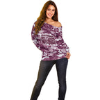 Manly Warringah Sea Eagles Rugby Off Shoulder Sweater Graffiti Typography Urban Camo Abstract Street Style