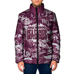 Manly Warringah Sea Eagles Rugby Padded Jacket Graffiti Typography Urban Camo Abstract Street Style