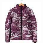 Manly Warringah Sea Eagles Rugby Padded Jacket Graffiti Typography Urban Camo Abstract Street Style