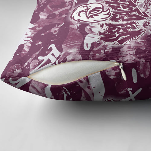 Manly Warringah Sea Eagles Rugby Pillow Cover Graffiti Typography Urban Camo Abstract Street Style