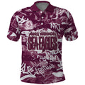 Manly Warringah Sea Eagles Rugby Polo Shirt Graffiti Typography Urban Camo Abstract Street Style
