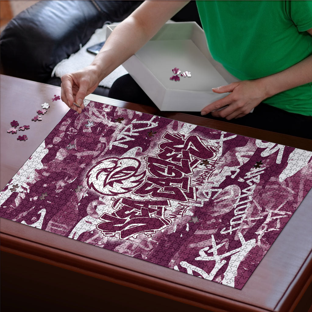 Manly Warringah Sea Eagles Rugby Puzzle Graffiti Typography Urban Camo Abstract Street Style