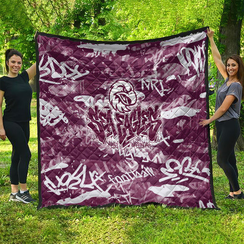 Manly Warringah Sea Eagles Rugby Quilt Graffiti Typography Urban Camo Abstract Street Style
