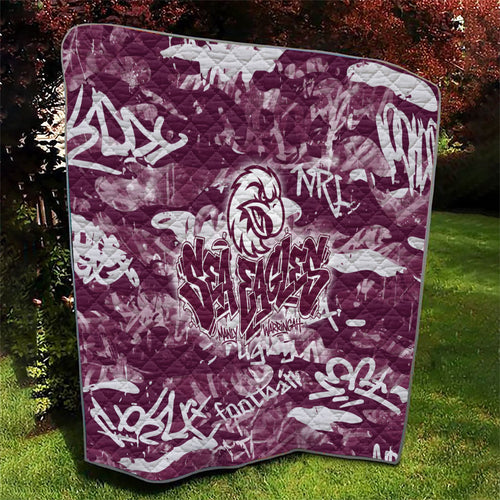Manly Warringah Sea Eagles Rugby Quilt Graffiti Typography Urban Camo Abstract Street Style