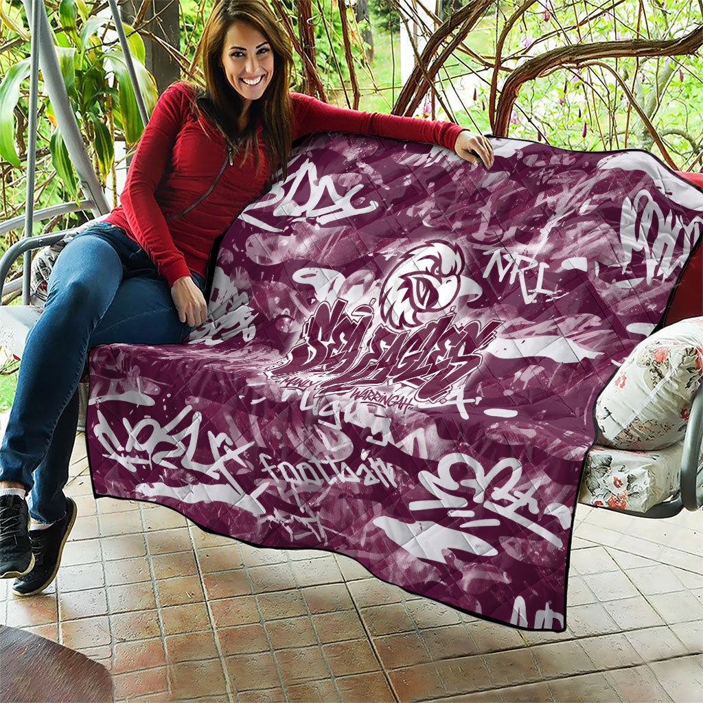 Manly Warringah Sea Eagles Rugby Quilt Graffiti Typography Urban Camo Abstract Street Style