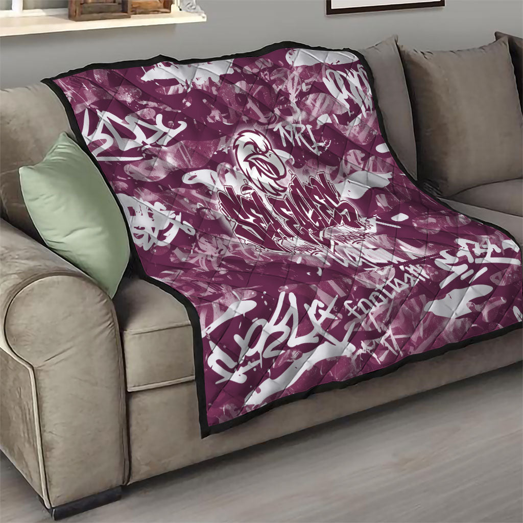 Manly Warringah Sea Eagles Rugby Quilt Graffiti Typography Urban Camo Abstract Street Style