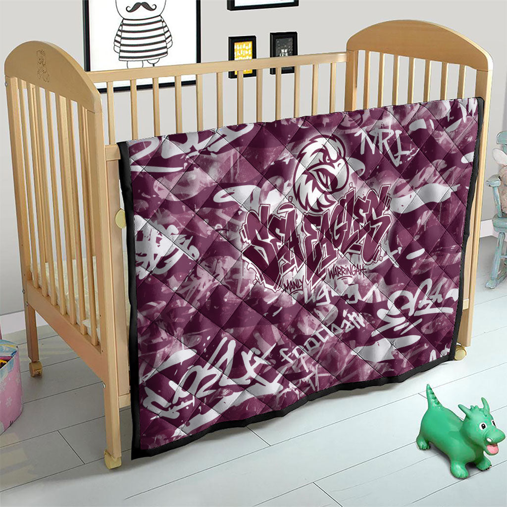 Manly Warringah Sea Eagles Rugby Quilt Graffiti Typography Urban Camo Abstract Street Style