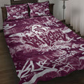 Manly Warringah Sea Eagles Rugby Quilt Bed Set Graffiti Typography Urban Camo Abstract Street Style
