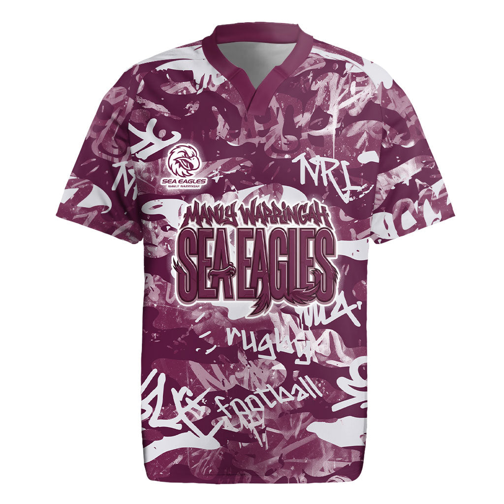 Manly Warringah Sea Eagles Rugby Rugby Jersey Graffiti Typography Urban Camo Abstract Street Style