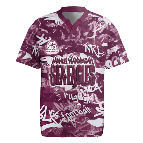 Manly Warringah Sea Eagles Rugby Rugby Jersey Graffiti Typography Urban Camo Abstract Street Style