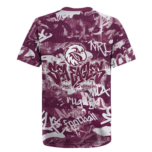 Manly Warringah Sea Eagles Rugby Rugby Jersey Graffiti Typography Urban Camo Abstract Street Style