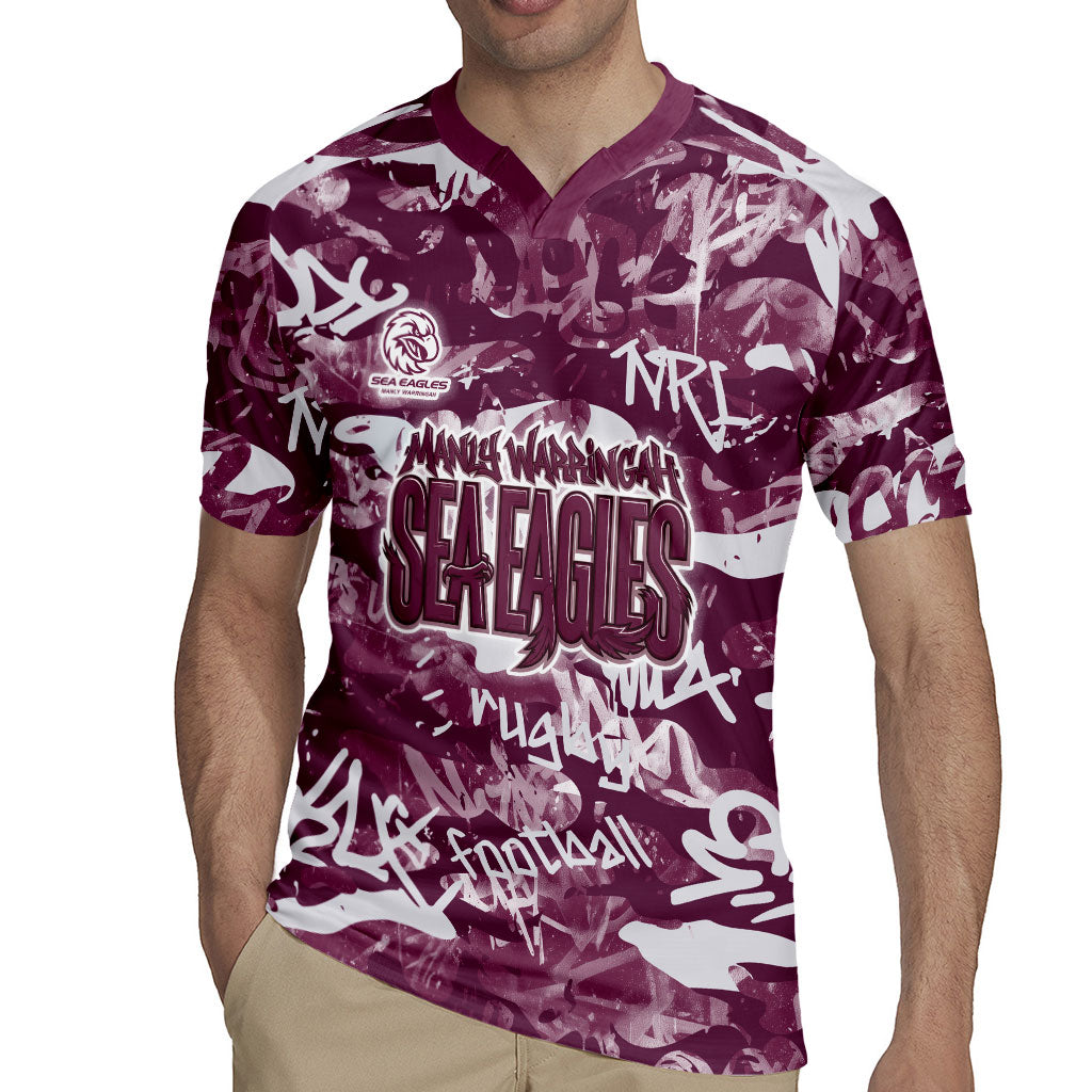 Manly Warringah Sea Eagles Rugby Rugby Jersey Graffiti Typography Urban Camo Abstract Street Style