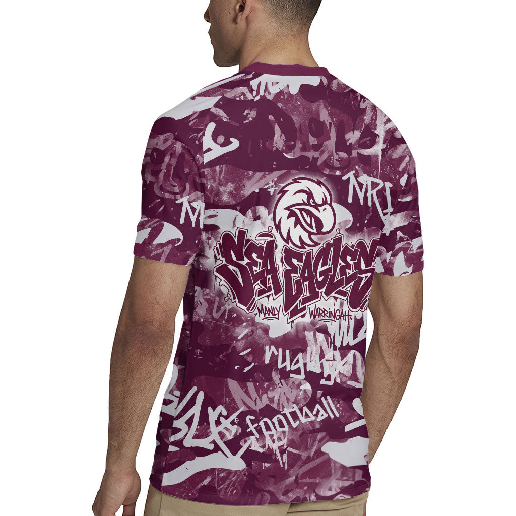 Manly Warringah Sea Eagles Rugby Rugby Jersey Graffiti Typography Urban Camo Abstract Street Style