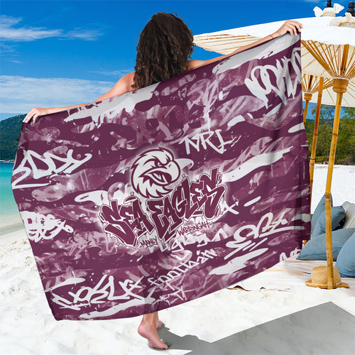 Manly Warringah Sea Eagles Rugby Sarong Graffiti Typography Urban Camo Abstract Street Style