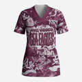 Manly Warringah Sea Eagles Rugby Scrub Top Graffiti Typography Urban Camo Abstract Street Style