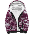 Manly Warringah Sea Eagles Rugby Sherpa Hoodie Graffiti Typography Urban Camo Abstract Street Style