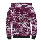 Manly Warringah Sea Eagles Rugby Sherpa Hoodie Graffiti Typography Urban Camo Abstract Street Style