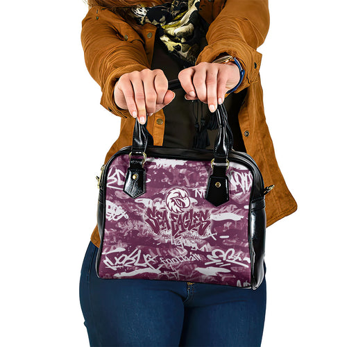 Manly Warringah Sea Eagles Rugby Shoulder Handbag Graffiti Typography Urban Camo Abstract Street Style