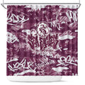 Manly Warringah Sea Eagles Rugby Shower Curtain Graffiti Typography Urban Camo Abstract Street Style