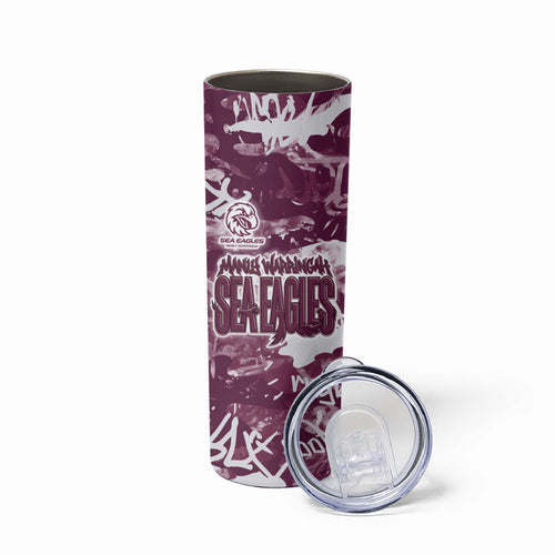 Manly Warringah Sea Eagles Rugby Skinny Tumbler Graffiti Typography Urban Camo Abstract Street Style