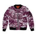 Manly Warringah Sea Eagles Rugby Sleeve Zip Bomber Jacket Graffiti Typography Urban Camo Abstract Street Style