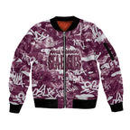 Manly Warringah Sea Eagles Rugby Sleeve Zip Bomber Jacket Graffiti Typography Urban Camo Abstract Street Style