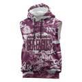 Manly Warringah Sea Eagles Rugby Sleeveless Hoodie Graffiti Typography Urban Camo Abstract Street Style