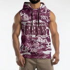 Manly Warringah Sea Eagles Rugby Sleeveless Hoodie Graffiti Typography Urban Camo Abstract Street Style