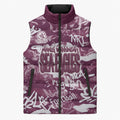 Manly Warringah Sea Eagles Rugby Sleeveless Puffer Jacket Graffiti Typography Urban Camo Abstract Street Style