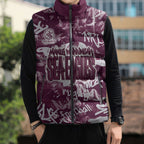 Manly Warringah Sea Eagles Rugby Sleeveless Puffer Jacket Graffiti Typography Urban Camo Abstract Street Style
