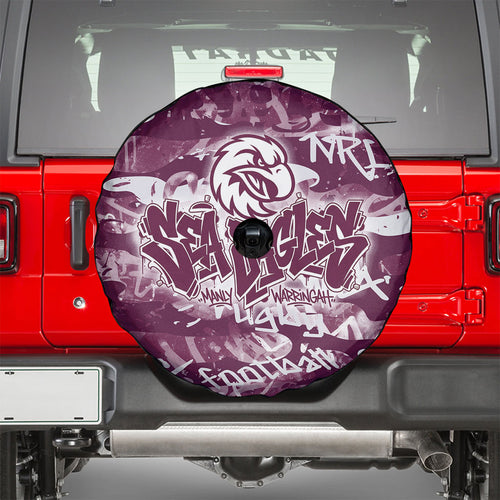 Manly Warringah Sea Eagles Rugby Spare Tire Cover Graffiti Typography Urban Camo Abstract Street Style