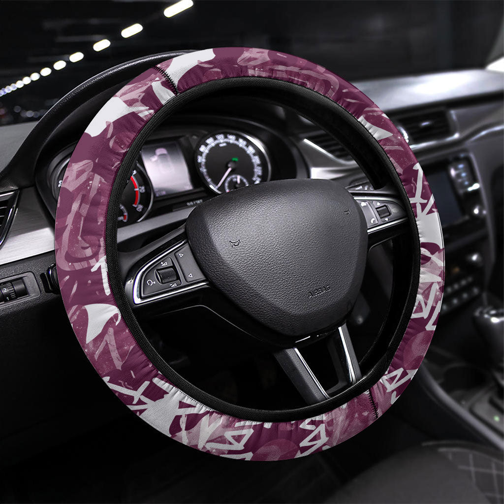 Manly Warringah Sea Eagles Rugby Steering Wheel Cover Graffiti Typography Urban Camo Abstract Street Style