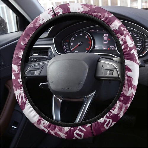 Manly Warringah Sea Eagles Rugby Steering Wheel Cover Graffiti Typography Urban Camo Abstract Street Style