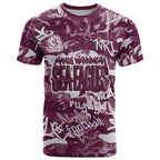 Manly Warringah Sea Eagles Rugby T Shirt Graffiti Typography Urban Camo Abstract Street Style