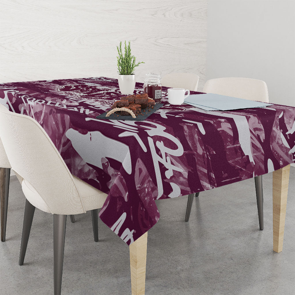 Manly Warringah Sea Eagles Rugby Tablecloth Graffiti Typography Urban Camo Abstract Street Style