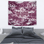 Manly Warringah Sea Eagles Rugby Tapestry Graffiti Typography Urban Camo Abstract Street Style
