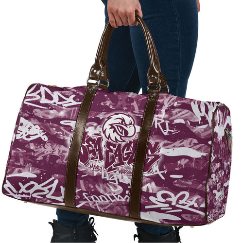 Manly Warringah Sea Eagles Rugby Travel Bag Graffiti Typography Urban Camo Abstract Street Style
