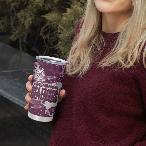 Manly Warringah Sea Eagles Rugby Tumbler Cup Graffiti Typography Urban Camo Abstract Street Style