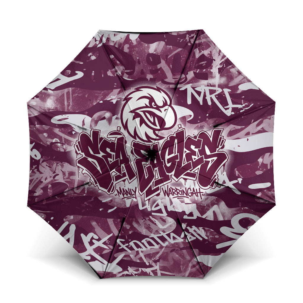 Manly Warringah Sea Eagles Rugby Umbrella Graffiti Typography Urban Camo Abstract Street Style