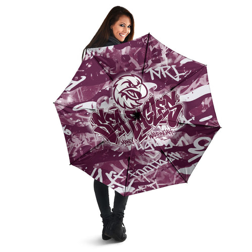 Manly Warringah Sea Eagles Rugby Umbrella Graffiti Typography Urban Camo Abstract Street Style