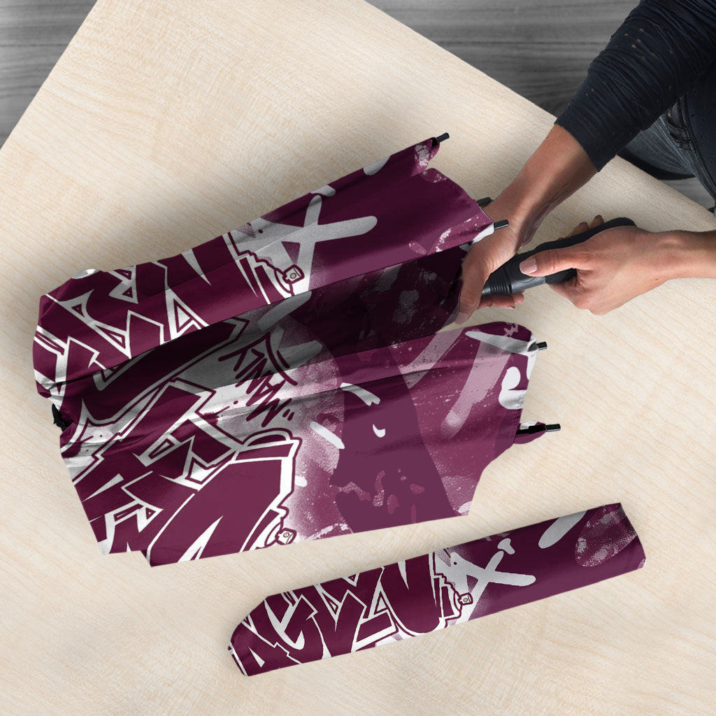 Manly Warringah Sea Eagles Rugby Umbrella Graffiti Typography Urban Camo Abstract Street Style