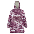 Manly Warringah Sea Eagles Rugby Wearable Blanket Hoodie Graffiti Typography Urban Camo Abstract Street Style