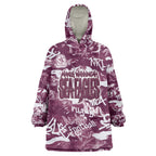 Manly Warringah Sea Eagles Rugby Wearable Blanket Hoodie Graffiti Typography Urban Camo Abstract Street Style