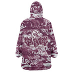 Manly Warringah Sea Eagles Rugby Wearable Blanket Hoodie Graffiti Typography Urban Camo Abstract Street Style