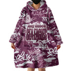 Manly Warringah Sea Eagles Rugby Wearable Blanket Hoodie Graffiti Typography Urban Camo Abstract Street Style