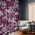Manly Warringah Sea Eagles Rugby Window Curtain Graffiti Typography Urban Camo Abstract Street Style