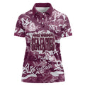Manly Warringah Sea Eagles Rugby Women Polo Shirt Graffiti Typography Urban Camo Abstract Street Style