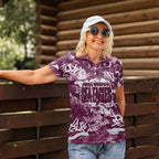 Manly Warringah Sea Eagles Rugby Women Polo Shirt Graffiti Typography Urban Camo Abstract Street Style