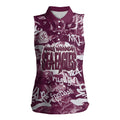 Manly Warringah Sea Eagles Rugby Women Sleeveless Polo Shirt Graffiti Typography Urban Camo Abstract Street Style